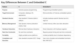 C vs Embedded C : Understanding the Key Differences